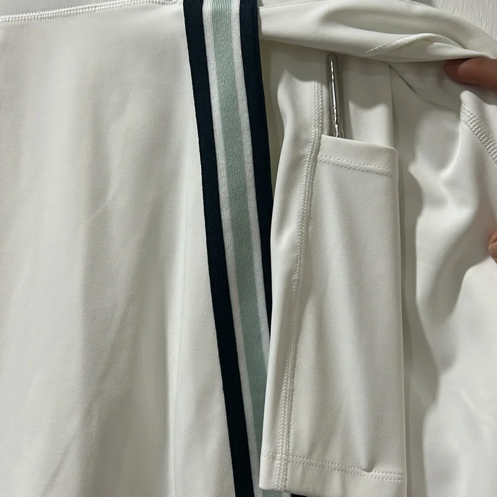LOU & GREY WOMENS STRIPED LUVSTRETCH OVERLAP SKORT WHITE Sz SMALL - Picture 5 of 12